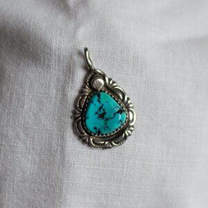 Turquoise Silver Pendant Necklace